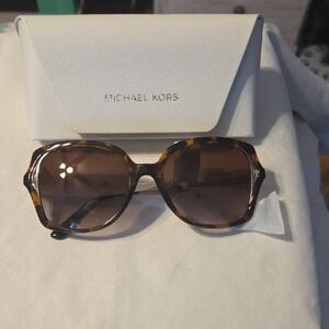 Michael Kors Tortoiseshell Frame Sunglasses with Brown Lenses